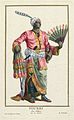 Fourri, König von Accra (=Ofori, der letzte König von Accra; reg. 1677-1681), handkolorierter Kupferstich von Pierre Duflos