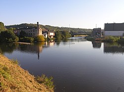 Die Mündung der Vesdre (von links) in die Ourthe