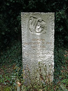 Hermann Anselment-de Smit (1905–1981) Expressionistischer Maler, Elsy Anselment-de Smit (1919–1981) Grab auf dem Friedhof Liestal. Standort: Feld LP