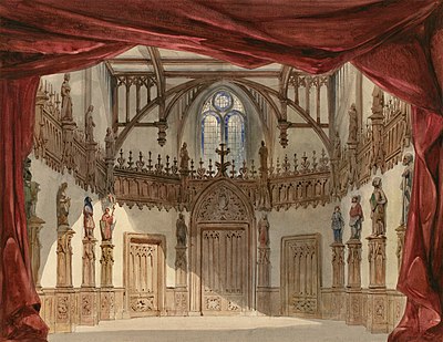 Set design for act 2 of Les Burgraves