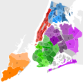 Community Districts (mit Staten Island im Südwesten)