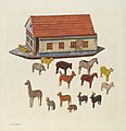 Noah's Ark with animals-Sunday toy- Index of American Design Federal Art Project