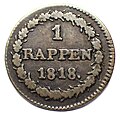 1 Rappen des Kanton Bern von 1818, Wertseite