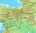 The frontier between the Roman (27 BC-476 AD) and Sasanian Empires (224–651 AD) after the Peace of Acilisene of 384-387 AD.