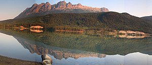 Yellowhead Lake and Mountain along the route of the Canadian.