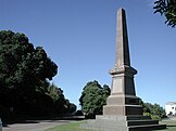 Stone obelisk marking James Cook's landing in New Zealand