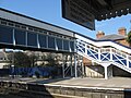 Covered footbridge over the railway lines at Stroud, England