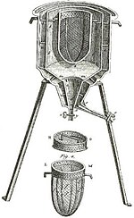 Diagram of Lavoisier's and Laplace's ice calorimeter