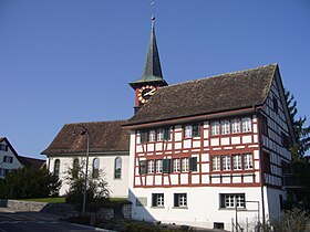 Dietlikon, Reformierte Kirche und Fachwerkhaus