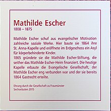 Gedenktafel Mathilde Escher, St.-Anna-Gasse 11, Zürich
