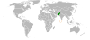 Location map for the Maldives and Pakistan.