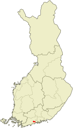 Location of Vantaa in Finland