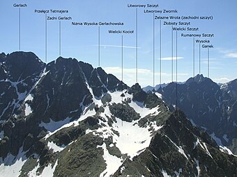 Gerlachowska Kopa (drugi wybitniejszy szczyt na prawo od Zadniego Gerlacha)
