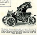 Anzeige für ein Knox Runabout (USA, 1905) mit aufklappbarem Sitz in der Spritzwand. Die Haltegriffe für die Passagiere sind gut sichtbar