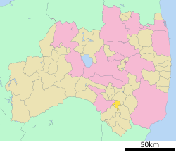 Location of Asakawa in Fukushima Prefecture