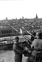 Blick vom Flakturm im Friedrichshain über die Berliner Innenstadt.