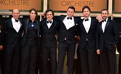 Jon Kilik és Megan Ellison producerek, Mark Ruffalo, Channing Tatum, Benett Miller rendező és Steve Carell a 2004-es cannes-i fesztiválon