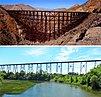 Goat Canyon Trestle in Kalifornien (oben) und Cap-Rouge Trestle in Québec (unten)