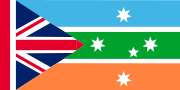 Proposed flag for Capricornia (which has been suggested as an alternate name for a separate North Queensland state), designed by Ian Johnston in 2004.[18]