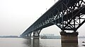 Nanjing Yangtze River Bridge seen from the upstream right bank