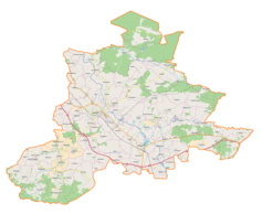 Mapa konturowa powiatu jarosławskiego, na dole nieco na lewo znajduje się punkt z opisem „Wola”