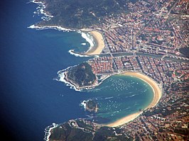 San Sebastian met onderaan La Concha