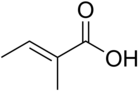 Chemical structure of tiglic acid