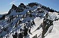 Castle Peak from the south ridge. The highest summit is on the left.