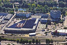 Luftaufnahme des Firmengeländes der Firma Eberspächer in Esslingen