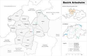 Karte von Bezirk Arlesheim