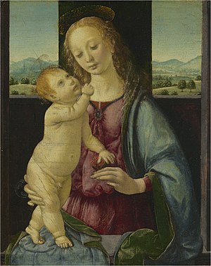 Maria mit dem Kinde und einem Granatapfel (Madonna Dreyfus) (Lorenzo di Credi)