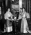 A two Filipina wearing a Maria Clara gown or traje de mestiza 1899