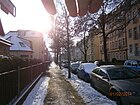 Körnerstraße am Nordende nach Süd von Ecke Rosenthaler Grenzweg aus