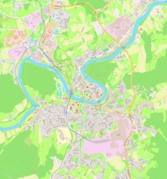 Mapa konturowa Novego mesta, na dole po prawej znajduje się punkt z opisem „Industrija motornih vozil”