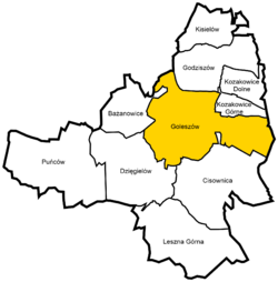 Location of Goleszów within Gmina Goleszów