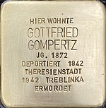 Stolperstein für Gottfried Gompertz (Wilhelmshofallee 182)