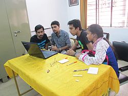 Knowledge increases by sharing not by saving. Explaining a few stuff to pedians at Train-a-Wikipedian Hyderabad session.