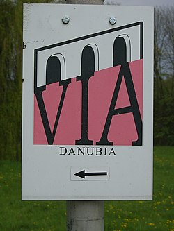 Schild der Via Danubia