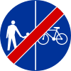 C-13/16 sign indicating end of compulsory track for pedestrians and bicycles