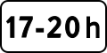 Zeichen 826: Zeitliche Beschränkung (nur 17:00 bis 20:00 Uhr)