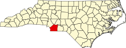 Location of Union County in North Carolina