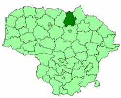 Location of Pasvalys district municipality within Lithuania