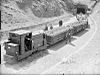 A train loaded with bombs being transported out of No. 21 Maintenance Unit at Fauld