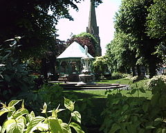 Church Green and St. Stephen's Church in Redditch town centre.