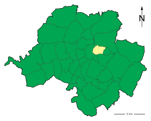 Lage des Stadtteils Chemnitz-Sonnenberg in Chemnitz (anklickbare Karte)