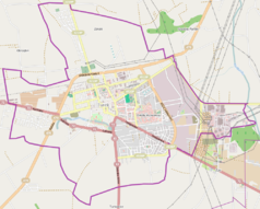 Mapa konturowa Turku, po prawej znajduje się punkt z opisem „Elektrownia Adamów”