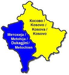 Provincia autonoma di Kosovo e Metochia – Mappa