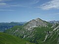 Weisshorn Westflanke von Urden gesehen mit Zustieg zur Carmenna