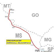 Streckenplan der ALLMN – América Latina Logística Malha Norte S.A.