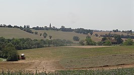 Landschap met Ansan op de heuvel